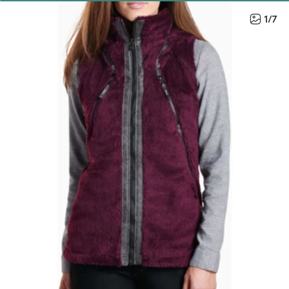 Kuhl Flight Fleece Hooded Vest Purple Women Small